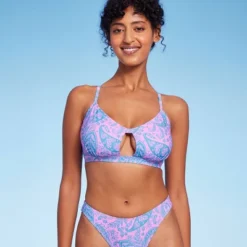 Women's Paisley Print Cut Out Bralette Bikini Top - Wild Fable™ Blue/Pink 14 Women's Paisley Print Cut Out Bralette Bikini Top - Wild Fable™ Blue/Pink -Wild Fable Store GUEST 05a87e1e 09fb 4fd5 a1ca 034e8f4e13b8