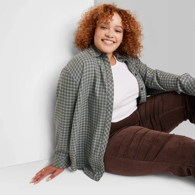 Women's Oversized Button-Down Flannel Shirt - Wild Fable™ Plaid 9 Women's Oversized Button-Down Flannel Shirt - Wild Fable™ Plaid - Image 7