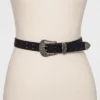 Women's Double Perf Western Belt - Wild Fable Black -Wild Fable Store GUEST 0ac2bdb9 0df5 4515 b5a6 0e30a6f29a2c