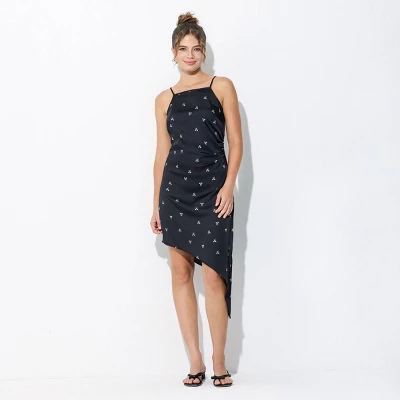 Women's Asymmetrical Hem Mini Dress - Wild Fable™ Black Bow 5 Women's Asymmetrical Hem Mini Dress - Wild Fable™ Black Bow - Image 3