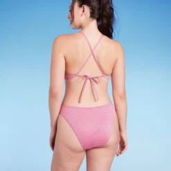 Women's Cut Out One Piece Swimsuit - Wild Fable™ Pink Lurex -Wild Fable Store GUEST 123d307b 67b5 41e0 8263 54e8a30ca660