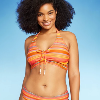 Women's Drawstring Ruched Halter Longline Bikini Top - Wild Fable™ 5 Women's Drawstring Ruched Halter Longline Bikini Top - Wild Fable™ - Image 3