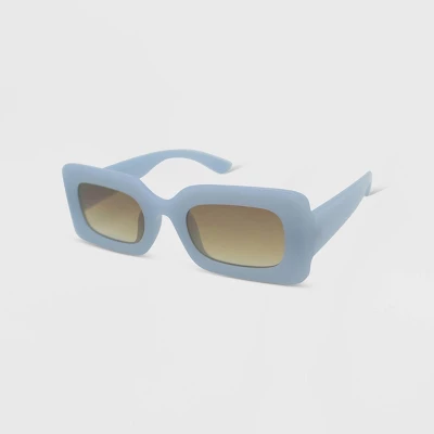 Women's Milky Plastic Rectangle Sunglasses - Wild Fable™ Blue 3 Women's Milky Plastic Rectangle Sunglasses - Wild Fable™ Blue