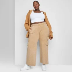 Women's High-Rise Wide Leg Fleece Cargo Pants - Wild Fable™ -Wild Fable Store GUEST 1893da8d 6f01 4945 9d0d 9308c18f7e16