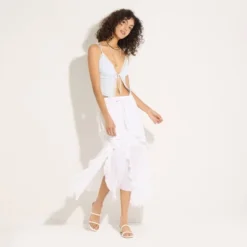 Women's Ribbed Lace Trim Crop Top - Wild Fable™ -Wild Fable Store GUEST 2028799d 0e57 42bc a959 bdd77ddec93c