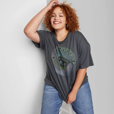 Women's Oversized Eye Graphic T-Shirt - Wild Fable™ Black 6 Women's Oversized Eye Graphic T-Shirt - Wild Fable™ Black - Image 4