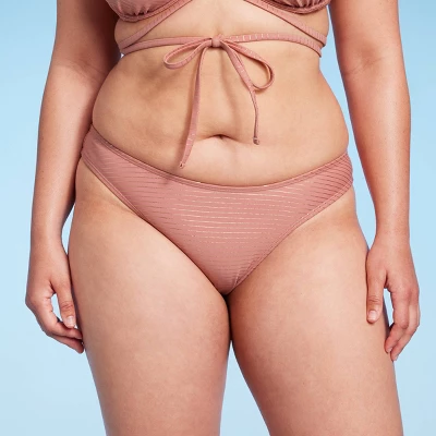 Women's High Leg Cheeky Bikini Bottom - Wild Fable™ Brown Lurex 5 Women's High Leg Cheeky Bikini Bottom - Wild Fable™ Brown Lurex - Image 3