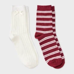 Women's Pointelle With Bow & Striped 2pk Mid Crew Socks - Wild Fable™ 13 Women's Pointelle With Bow & Striped 2pk Mid Crew Socks - Wild Fable™ -Wild Fable Store GUEST 27fd502b 8ac7 4628 a43b 42235c53246e