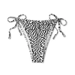Women's Side-Tie Adjustable Coverage Ultra High Leg Bikini Bottom - Wild Fable™ Black/White Check Print -Wild Fable Store GUEST 2f14a4c8 7d08 4ecc 9bc1 58211eb2b83f