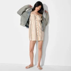 Women's Button-Front Mini A-Line Dress - Wild Fable™ -Wild Fable Store GUEST 3286cb67 fcc2 4999 bee6 c5fa7b288d45