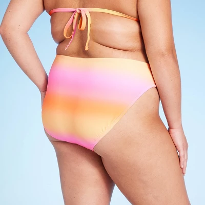 Women's Low-Rise Cheeky High Leg Bikini Bottom - Wild Fable™ Pink/Yellow Ombre Print 3 Women's Low-Rise Cheeky High Leg Bikini Bottom - Wild Fable™ Pink/Yellow Ombre Print