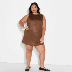 Women's Faux Suede Button-Front Mini A-Line Dress - Wild Fable™ Brown 9 Women's Faux Suede Button-Front Mini A-Line Dress - Wild Fable™ Brown -Wild Fable Store GUEST 47aa9e6b d128 450a a6b7 e5c5452bf569