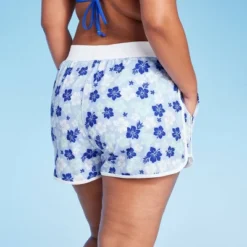 Women's 4" Inseam High Waist Lace-Up Board Shorts - Wild Fable™ Blue Floral Print 10 Women's 4" Inseam High Waist Lace-Up Board Shorts - Wild Fable™ Blue Floral Print -Wild Fable Store GUEST 4841448b 5f4d 4c2b 9e59 df0fb52bc458