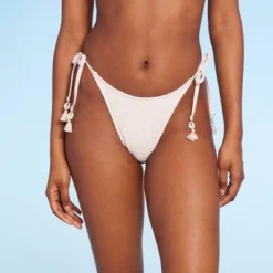 Women's Crochet Side-Tie Extra Cheeky Extra High Waist Bikini Bottom - Wild Fable™ Cream -Wild Fable Store GUEST 4e972c86 7308 495a aedf cb93f6cad140