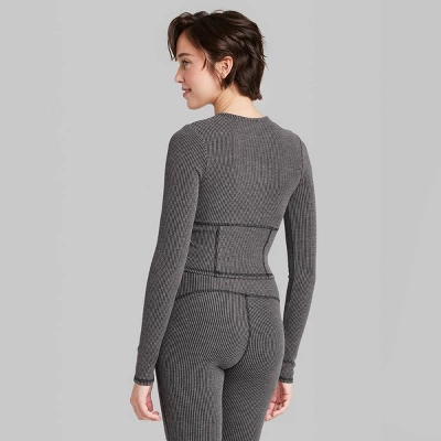 Women's Long Sleeve Corset Seam T-Shirt - Wild Fable™ 4 Women's Long Sleeve Corset Seam T-Shirt - Wild Fable™ - Image 2