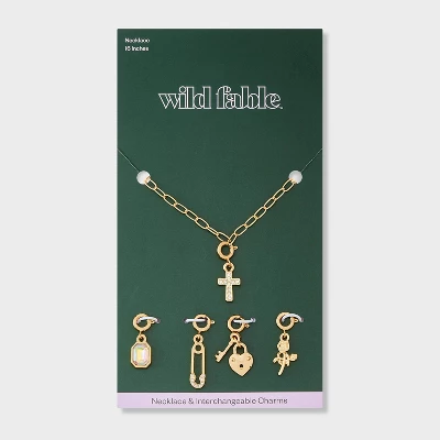 Build Your Own Cross And Rose Charm Necklace - Wild Fable™ Gold 3 Build Your Own Cross And Rose Charm Necklace - Wild Fable™ Gold
