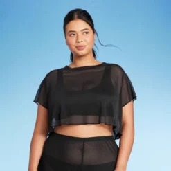 Women's Mesh Cover Up Short Sleeve Crop Top - Wild Fable™ 10 Women's Mesh Cover Up Short Sleeve Crop Top - Wild Fable™ -Wild Fable Store GUEST 5306594c 88a5 451d 84f2 02c7edbdedf9