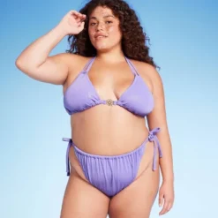 Women's Side-Tie Extra Cheeky High Leg Lurex Plisse Textured Bikini Bottom - Wild Fable™ Purple 6 Women's Side-Tie Extra Cheeky High Leg Lurex Plisse Textured Bikini Bottom - Wild Fable™ Purple -Wild Fable Store GUEST 5494a8a0 ea91 4a8b 9dd5 63a53c28ecb2