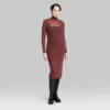 Women's Long Sleeve Lurex Mesh Midi Dress - Wild Fable™ Burgundy 2 Women's Long Sleeve Lurex Mesh Midi Dress - Wild Fable™ Burgundy -Wild Fable Store GUEST 56112ec1 e750 4400 91bf bf8bb2bfa25f