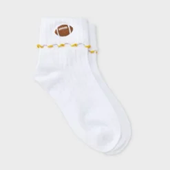 Women's Game Day Embroidered Football Pointelle Bobby Socks With Lettuce Edge Cuff - Wild Fable™ 32 Women's Game Day Embroidered Football Pointelle Bobby Socks With Lettuce Edge Cuff - Wild Fable™ -Wild Fable Store GUEST 563842ba c8ca 4961 8f02 21b115482a35
