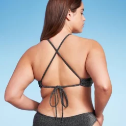 Women's High Next Halter Bralette Bikini Top - Wild Fable™ Black Lurex -Wild Fable Store GUEST 578a2790 e706 477f b251 55376aeed34a