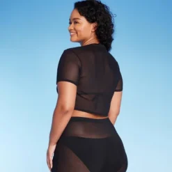 Women's Mesh Drawstring Ruched Cover Up Top - Wild Fable™ -Wild Fable Store GUEST 57bb9440 a341 4cd7 8ba8 10cd74ecb329