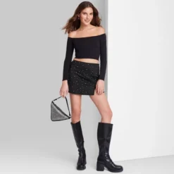 Women's High-Rise Bodycon Mini Skort - Wild Fable™ Black -Wild Fable Store GUEST 5a349815 d596 407d ac21 0744db5a4619