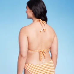 Women's Ruffle Detail Triangle Bikini Top - Wild Fable™ Orange Gingham -Wild Fable Store GUEST 5a74a806 f1c1 4583 9bb1 04061f8ec7f1