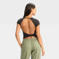 Women's Open Back Synthetic T-Shirt - Wild Fable™