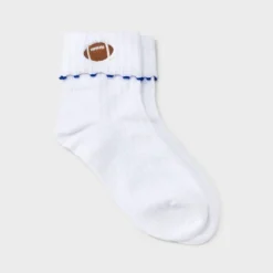 Women's Game Day Embroidered Football Pointelle Bobby Socks With Lettuce Edge Cuff - Wild Fable™ 21 Women's Game Day Embroidered Football Pointelle Bobby Socks With Lettuce Edge Cuff - Wild Fable™ -Wild Fable Store GUEST 62da3715 c064 4381 876d bd55d168bef9