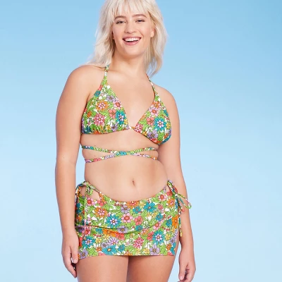 Women's Triangle Wrap Bikini Top - Wild Fable™ Multi Floral Print 4 Women's Triangle Wrap Bikini Top - Wild Fable™ Multi Floral Print - Image 2