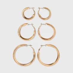 Wide Hoop Earring Set 3pc - Wild Fable™ Gold 19 Wide Hoop Earring Set 3pc - Wild Fable™ Gold -Wild Fable Store GUEST 685181b9 0d9e 4bce 8216 571a11562511