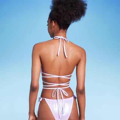 Women's Extreme Wrap Triangle Bikini Top - Wild Fable™ Light Purple Iridescent 3 Women's Extreme Wrap Triangle Bikini Top - Wild Fable™ Light Purple Iridescent