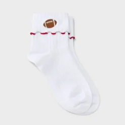 Women's Game Day Embroidered Football Pointelle Bobby Socks With Lettuce Edge Cuff - Wild Fable™ 30 Women's Game Day Embroidered Football Pointelle Bobby Socks With Lettuce Edge Cuff - Wild Fable™ -Wild Fable Store GUEST 7154ecbf 4962 42d1 91e7 8f565a8b2132