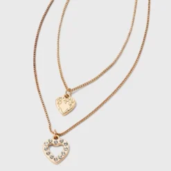 Texture Heart Charm Multi-Strand Necklace - Wild Fable™ Gold -Wild Fable Store GUEST 75314bf1 f4d3 4008 a496 c0136ed3f8e3