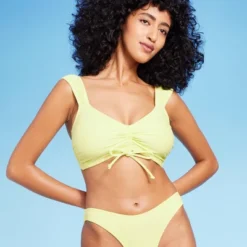 Women's Tie-Front Cap Sleeve Bralette Bikini Top - Wild Fable™ Light Yellow 18 Women's Tie-Front Cap Sleeve Bralette Bikini Top - Wild Fable™ Light Yellow -Wild Fable Store GUEST 75c1528c a308 4473 aff4 9d1b3a387d60