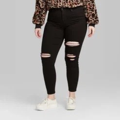 Women's Super-High Rise Distressed Skinny Jeans - Wild Fable™ Black -Wild Fable Store GUEST 77f8b245 1bb9 459f 9165 fe5a71da7757