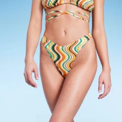 Women's Extra High Leg Ultra Cheeky Bikini Bottom - Wild Fable™ Multi Striped -Wild Fable Store GUEST 7e22eda3 5e17 499c a08d d549cff1ca65