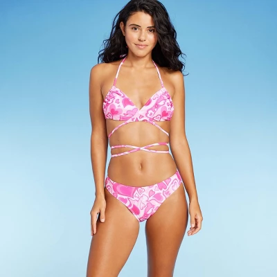 Women's Cheeky Bikini Bottom - Wild Fable™ Pink Heart Print 4 Women's Cheeky Bikini Bottom - Wild Fable™ Pink Heart Print - Image 2