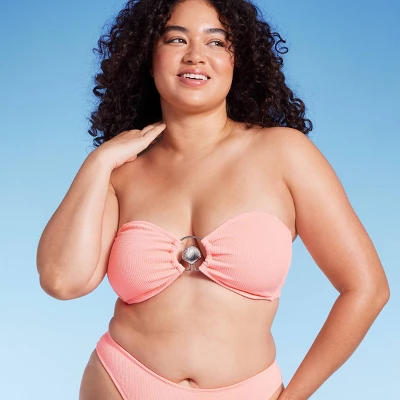 Women's Pucker Textured Center Front Shell Detail Bandeau Bikini Top - Wild Fable™ 11 Women's Pucker Textured Center Front Shell Detail Bandeau Bikini Top - Wild Fable™ - Image 9