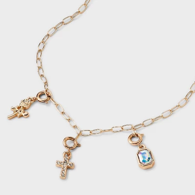 Build Your Own Cross And Rose Charm Necklace - Wild Fable™ Gold 5 Build Your Own Cross And Rose Charm Necklace - Wild Fable™ Gold - Image 3