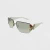 Women's Rimless Butterfly Wrap Sunglasses - Wild Fable™ White -Wild Fable Store GUEST 841a0c09 e27e 4ddd a3d6 fa96e06b4e95
