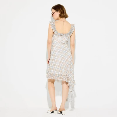 Women's Lace Midi Dress - Wild Fable™ White Plaid 3 Women's Lace Midi Dress - Wild Fable™ White Plaid