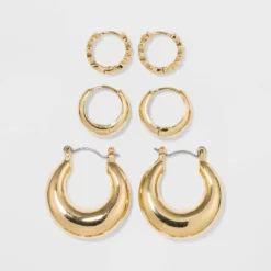 Trio Hoop Earring Set 3pc - Wild Fable™ Gold: Brass Nickel-Free Metal, Clip-In Clasp 5 Trio Hoop Earring Set 3pc - Wild Fable™ Gold: Brass Nickel-Free Metal, Clip-In Clasp -Wild Fable Store GUEST 8d43a4b6 ed3c 4b57 87d5 bbea23bbf3ba