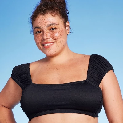 Women's Cap Sleeve Smocked Bralette Bikini Top - Wild Fable™ 4 Women's Cap Sleeve Smocked Bralette Bikini Top - Wild Fable™ - Image 2