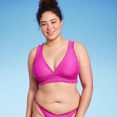 Women's Smocked Detail Longline Bikini Top - Wild Fable™ Purple 5 Women's Smocked Detail Longline Bikini Top - Wild Fable™ Purple - Image 3