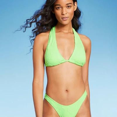 Women's Terry Textured U-Neck Multi-Way Bralette Bikini Top - Wild Fable™ Tropical Green 5 Women's Terry Textured U-Neck Multi-Way Bralette Bikini Top - Wild Fable™ Tropical Green - Image 3