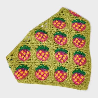 Knitted Strawberry Headscarf - Wild Fable™ Green: Acrylic Hair Wrap For Styling & Securing 4 Knitted Strawberry Headscarf - Wild Fable™ Green: Acrylic Hair Wrap For Styling & Securing - Image 2
