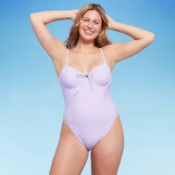 Women's Shirred Detail Underwire High Leg Extra Cheeky One Piece Swimsuit - Wild Fable™ Lilac Purple 14 Women's Shirred Detail Underwire High Leg Extra Cheeky One Piece Swimsuit - Wild Fable™ Lilac Purple -Wild Fable Store GUEST 9aa65a14 225c 46c2 ae93 d506980a02d4