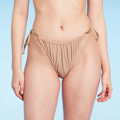 Women's Chain Detail Side-Tie Adjustable Coverage Bikini Bottom - Wild Fable™ Brown 9 Women's Chain Detail Side-Tie Adjustable Coverage Bikini Bottom - Wild Fable™ Brown - Image 7